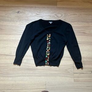 CHARLOTTE RUSSE | 3/4 sleeve jeweled cardigan, size XS